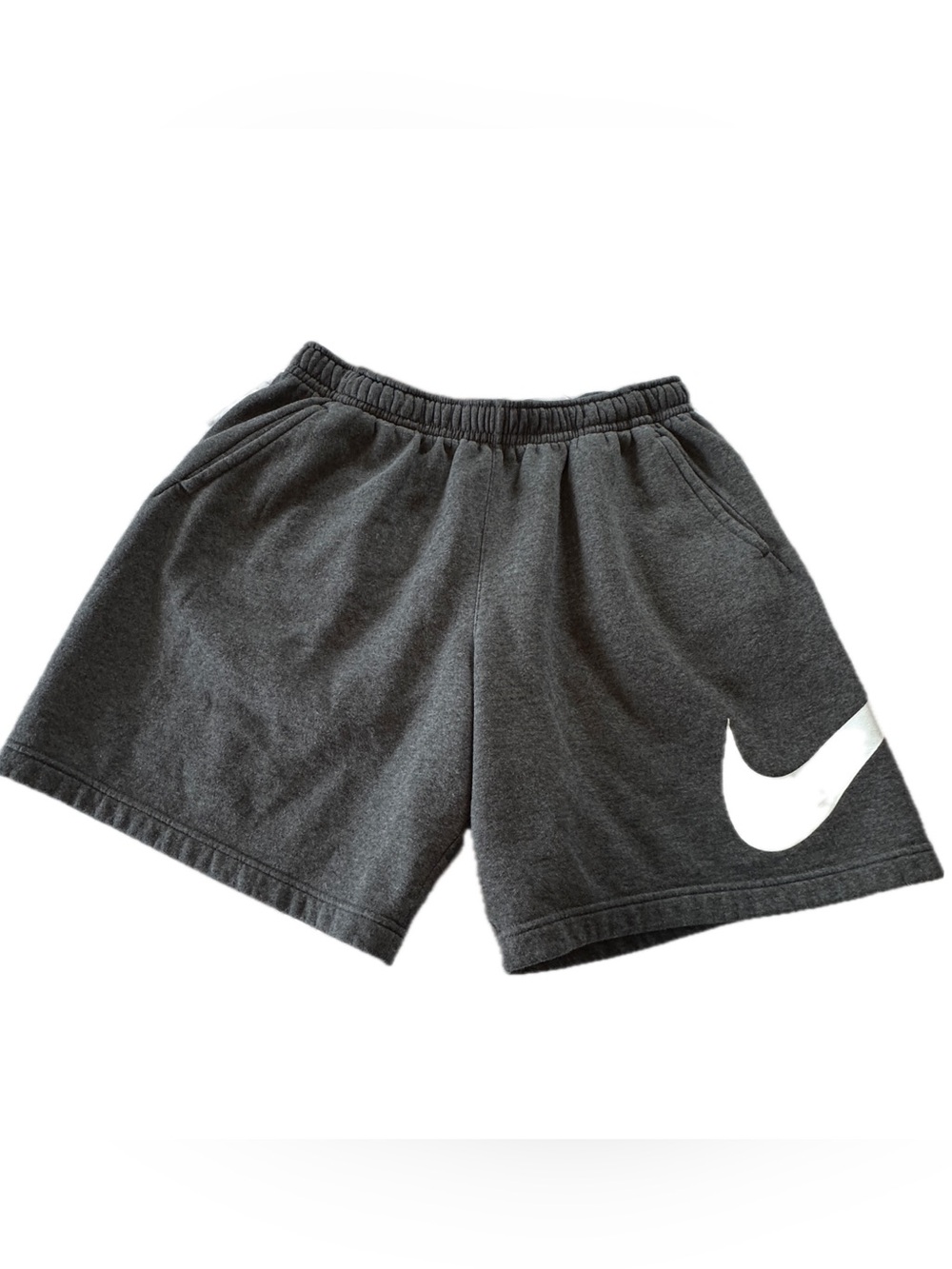 Nike Men’s Dark Gray Athletic Shorts with White Swoosh